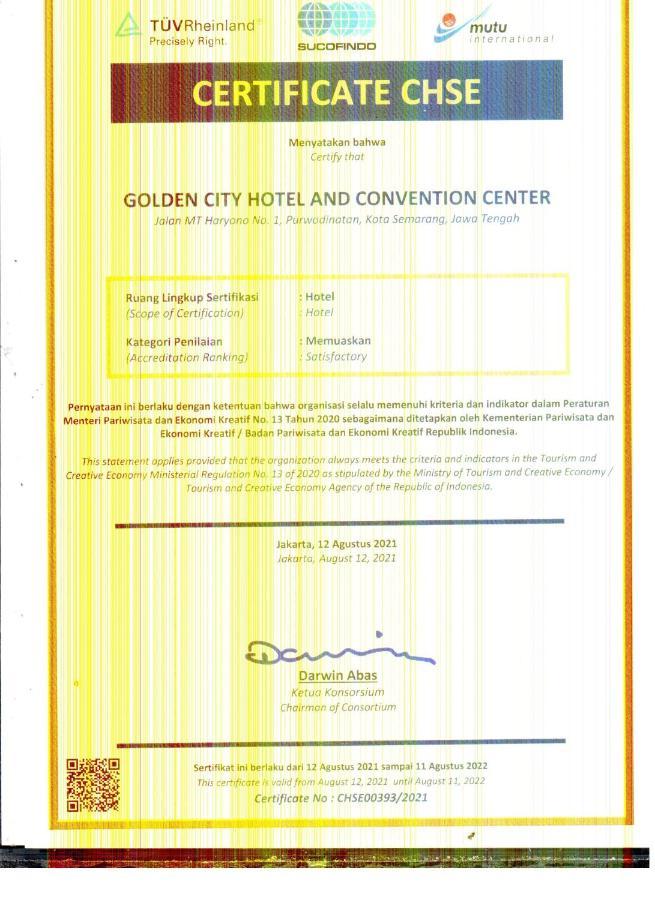 Golden City Hotel And Convention Center - Chse Certified Семаранг Экстерьер фото